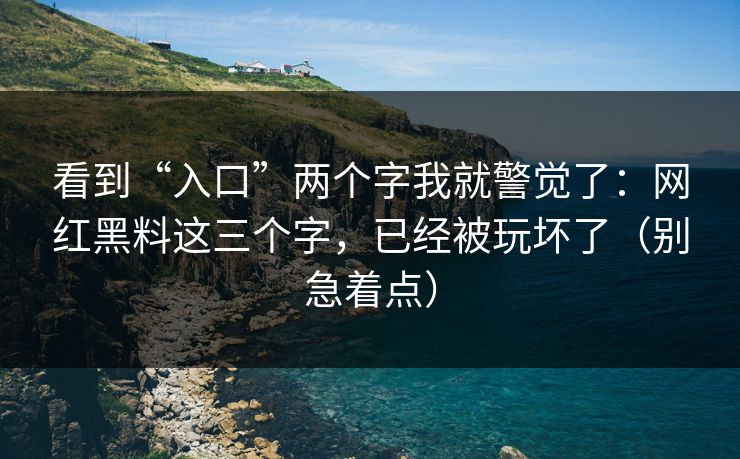 看到“入口”两个字我就警觉了:网红黑料这三个字,已经被玩坏了(别急着点) 看到“入口”两个字我就警觉了:网红黑料这三个字,已经被玩坏了(别急着点)