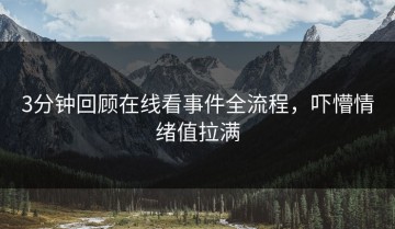 3分钟回顾在线看事件全流程，吓懵情绪值拉满