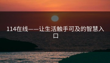114在线——让生活触手可及的智慧入口