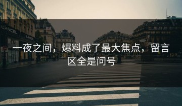 一夜之间，爆料成了最大焦点，留言区全是问号
