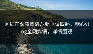 网红在深夜遭遇八卦争议四起，糖心vlog全网炸锅，详情围观