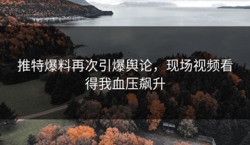 推特爆料再次引爆舆论，现场视频看得我血压飙升