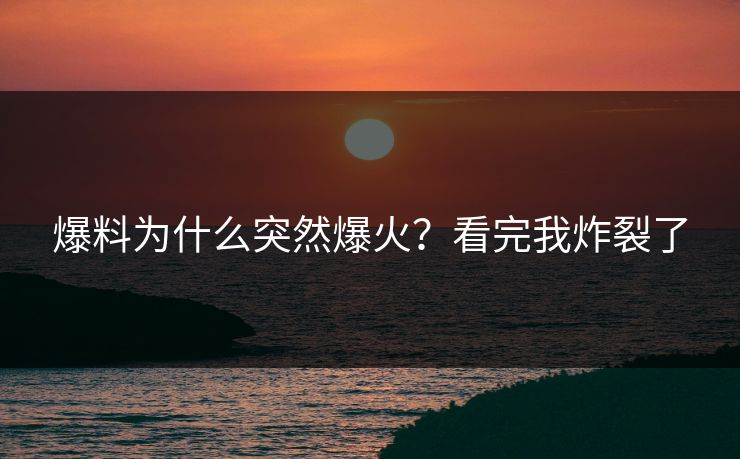 爆料为什么突然爆火？看完我炸裂了