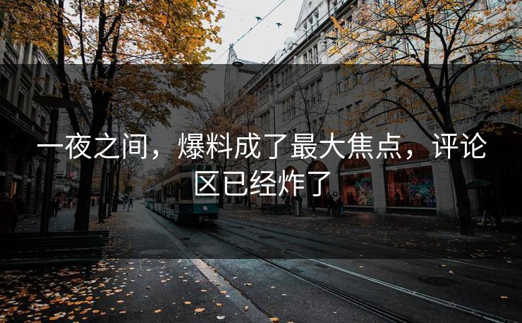 一夜之间，爆料成了最大焦点，评论区已经炸了