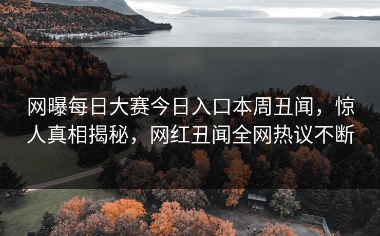网曝每日大赛今日入口本周丑闻，惊人真相揭秘，网红丑闻全网热议不断