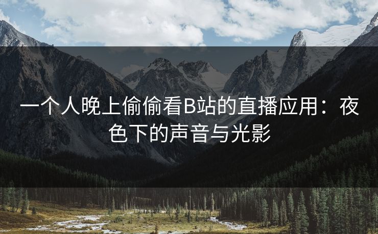 一个人晚上偷偷看B站的直播应用：夜色下的声音与光影