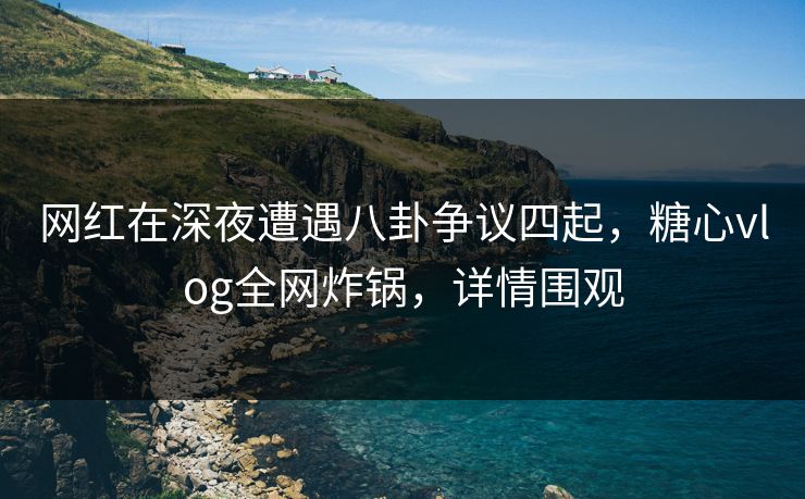 网红在深夜遭遇八卦争议四起，糖心vlog全网炸锅，详情围观
